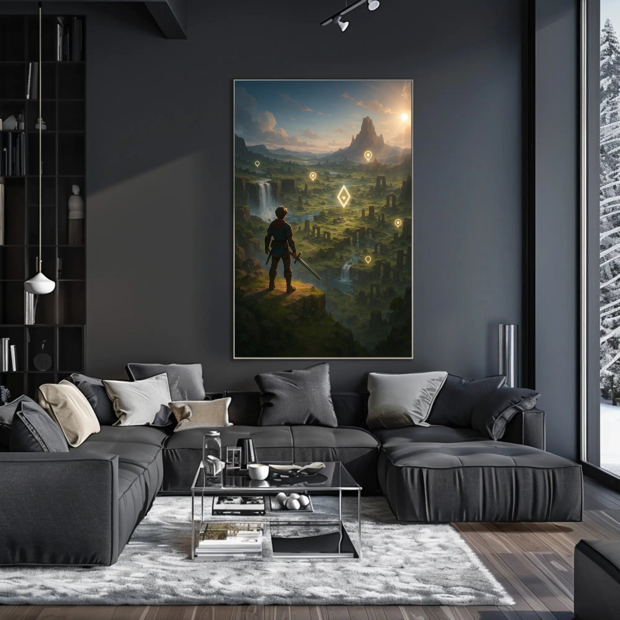 Adventurer's Quest: Fantasy Landscape Exploration Poster PosterGoat