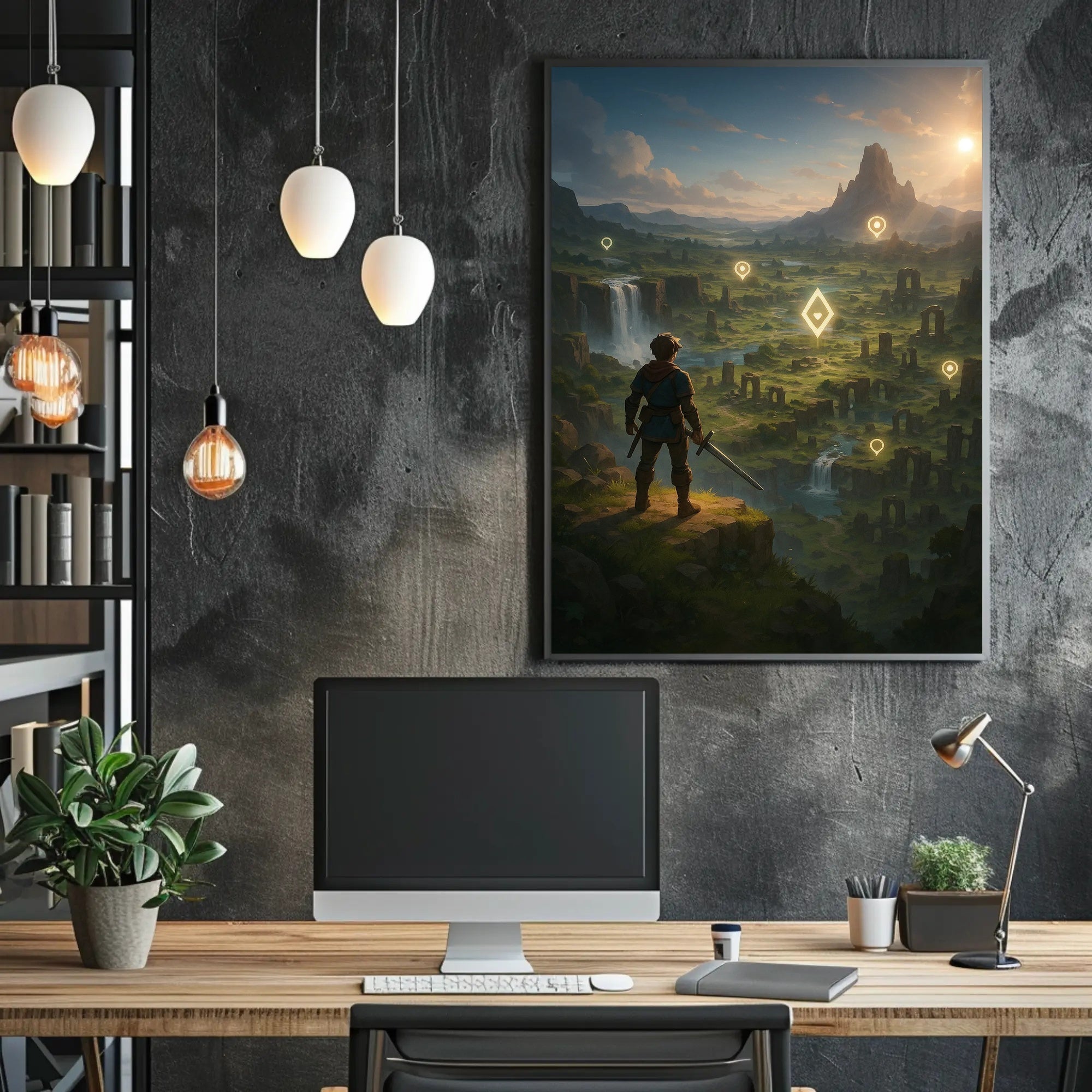 Adventurer's Quest: Fantasy Landscape Exploration Poster PosterGoat