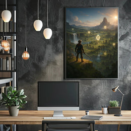 Adventurer's Quest: Fantasy Landscape Exploration Poster PosterGoat
