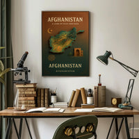 Afghanistan Heritage Map Art: Cultural or Heritage Poster PosterGoat