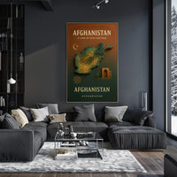 Afghanistan Heritage Map Art: Cultural or Heritage Poster PosterGoat