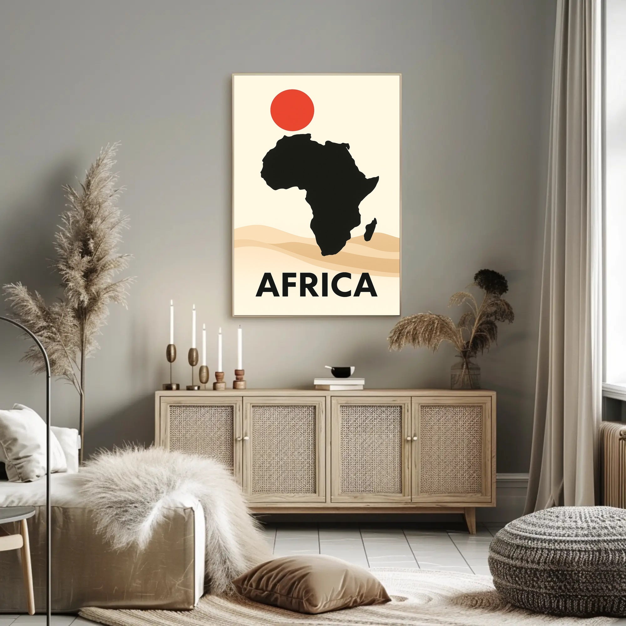 Africa Silhouette Minimalist Art Print Cultural Poster PosterGoat