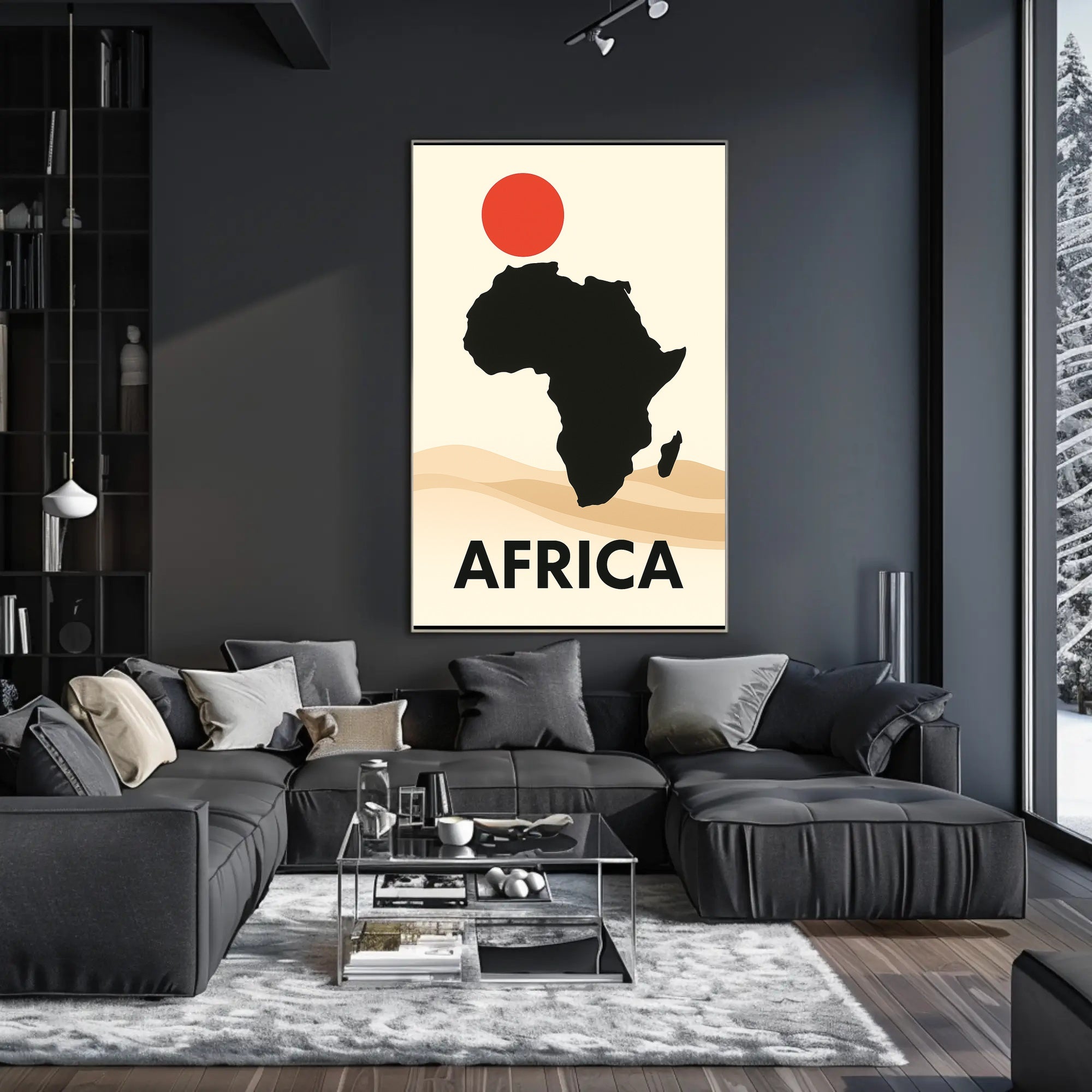 Africa Silhouette Minimalist Art Print Cultural Poster PosterGoat