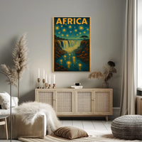 Africa's Majestic Night Waterfall Travel Poster PosterGoat