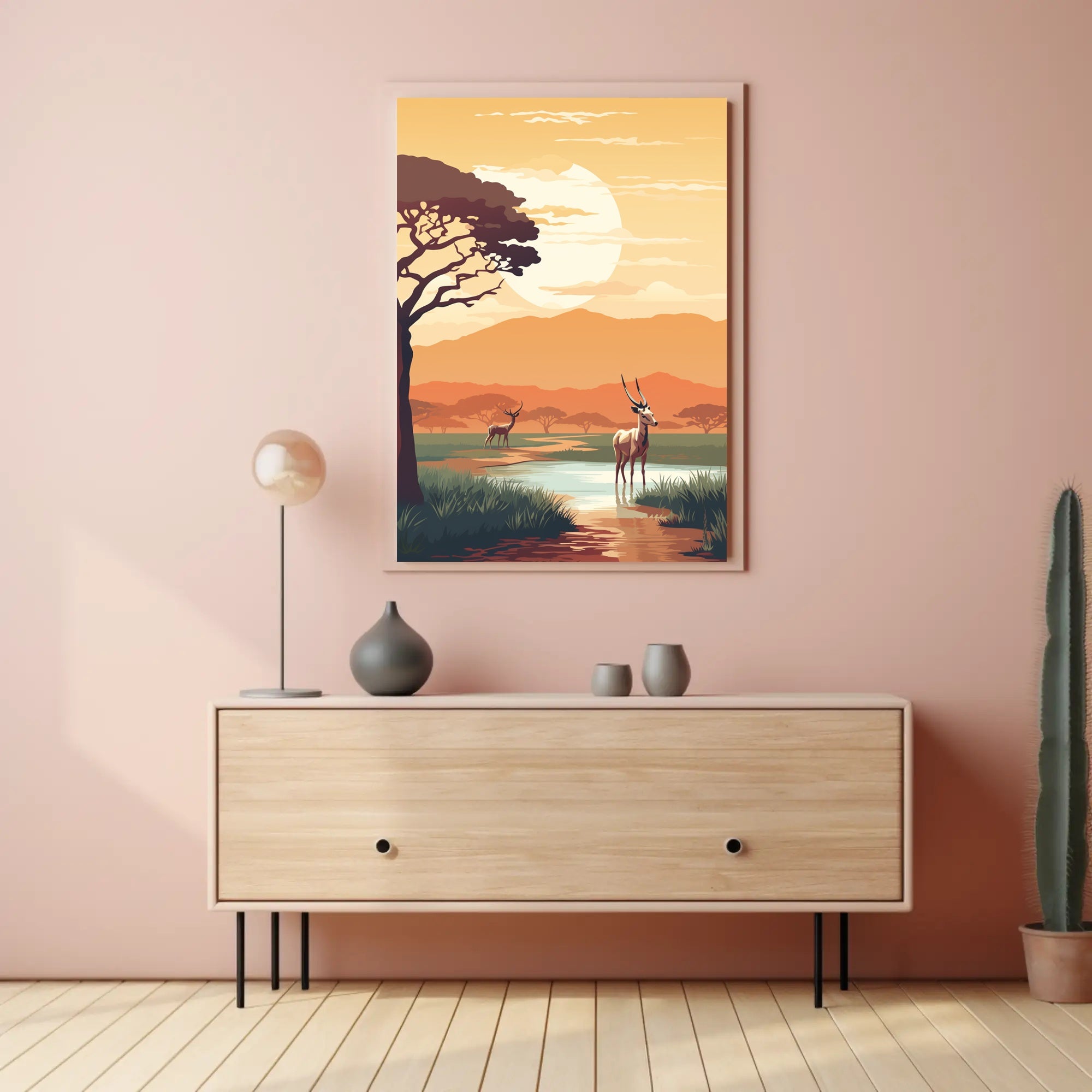 African Antelope at Sunset Animal Poster PosterGoat