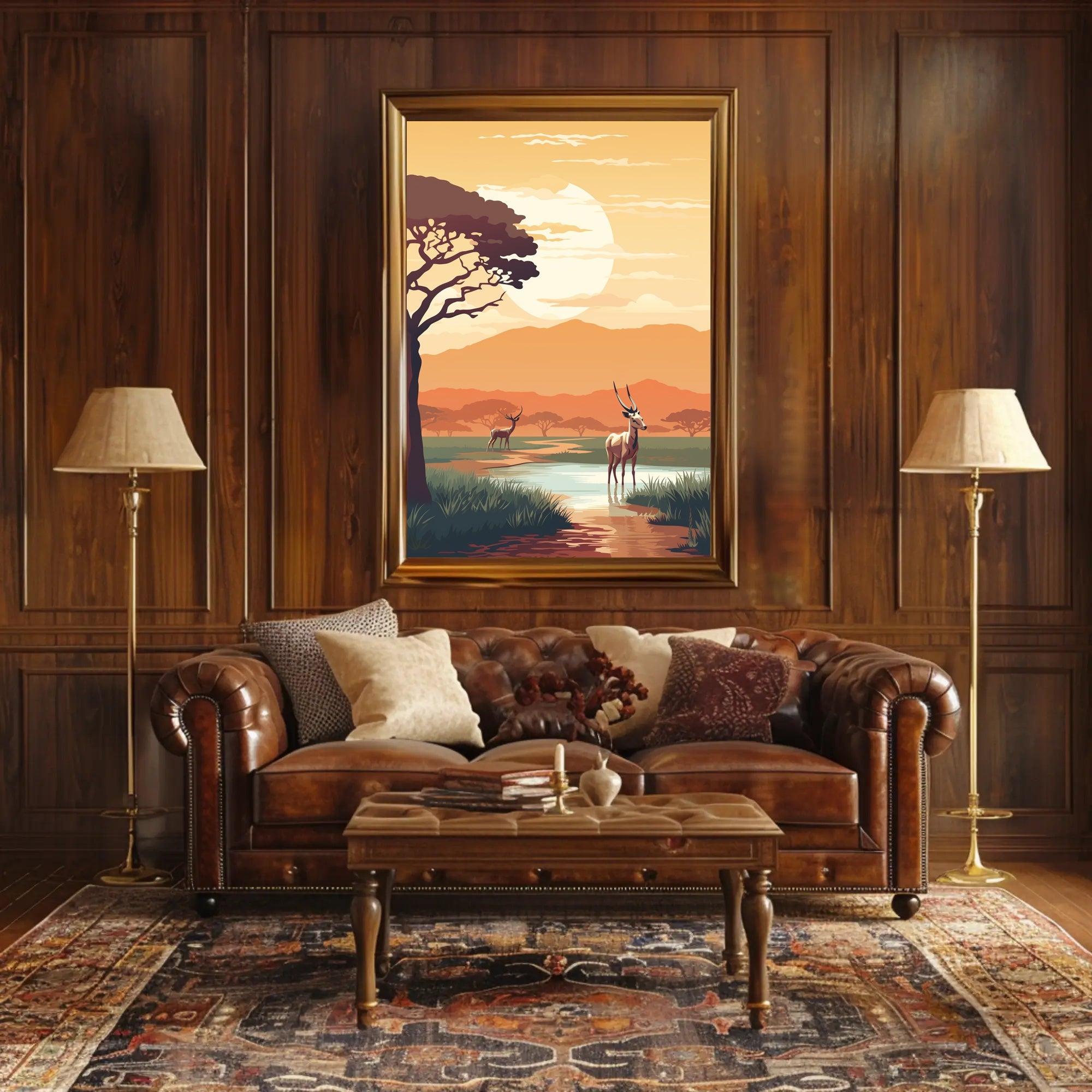 African Antelope at Sunset Animal Poster PosterGoat
