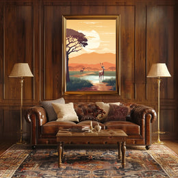African Antelope at Sunset Animal Poster PosterGoat
