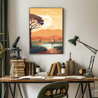 African Antelope at Sunset Animal Poster PosterGoat