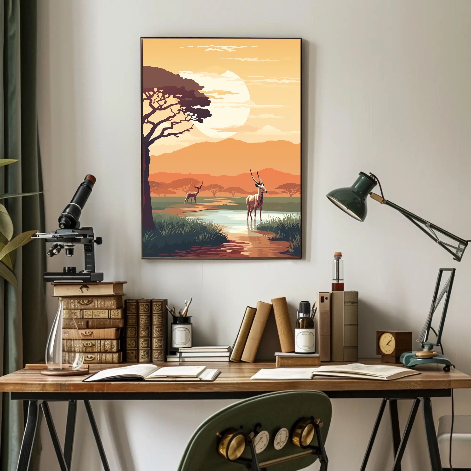 African Antelope at Sunset Animal Poster PosterGoat
