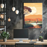 African Antelope at Sunset Animal Poster PosterGoat