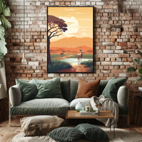 African Antelope at Sunset Animal Poster PosterGoat
