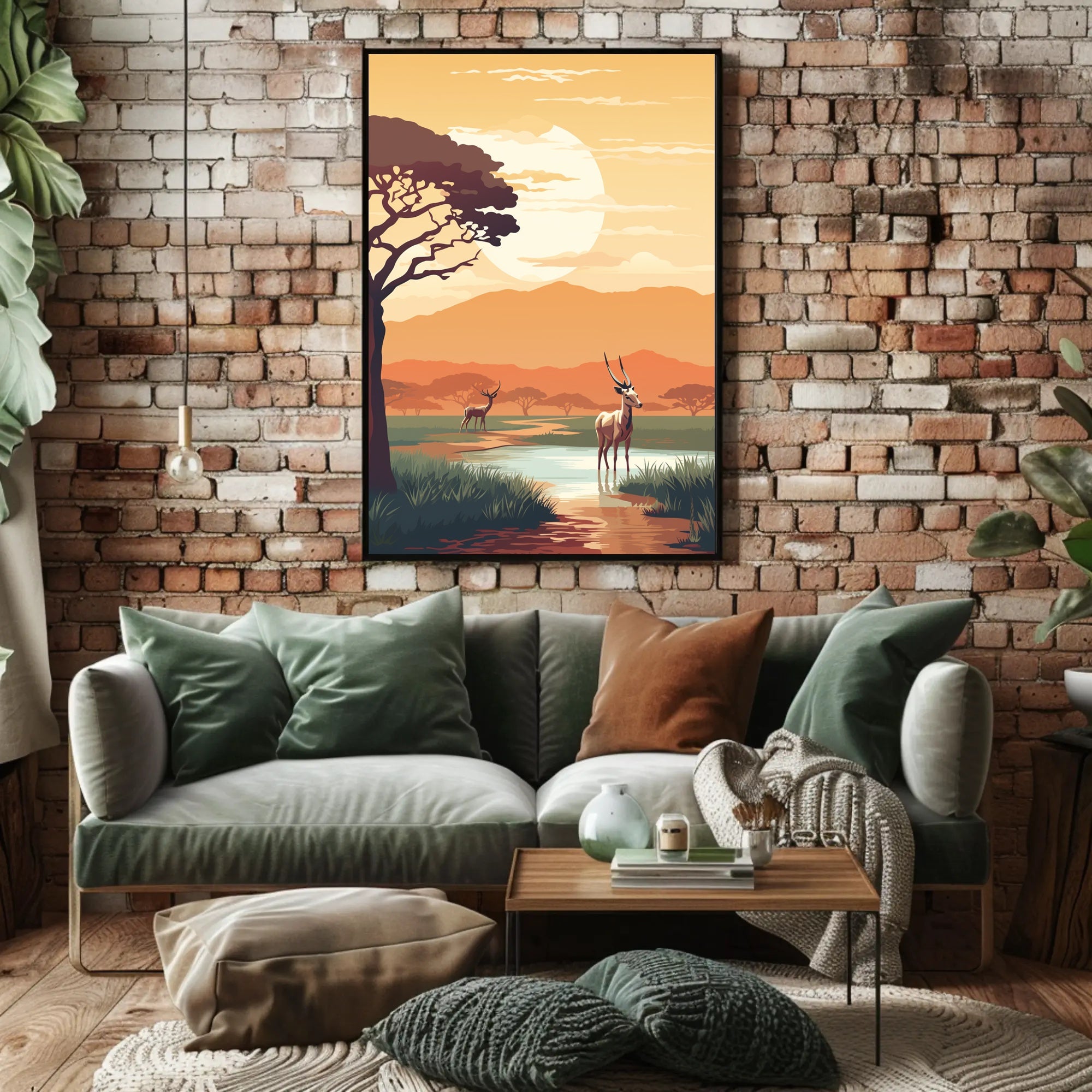 African Antelope at Sunset Animal Poster PosterGoat