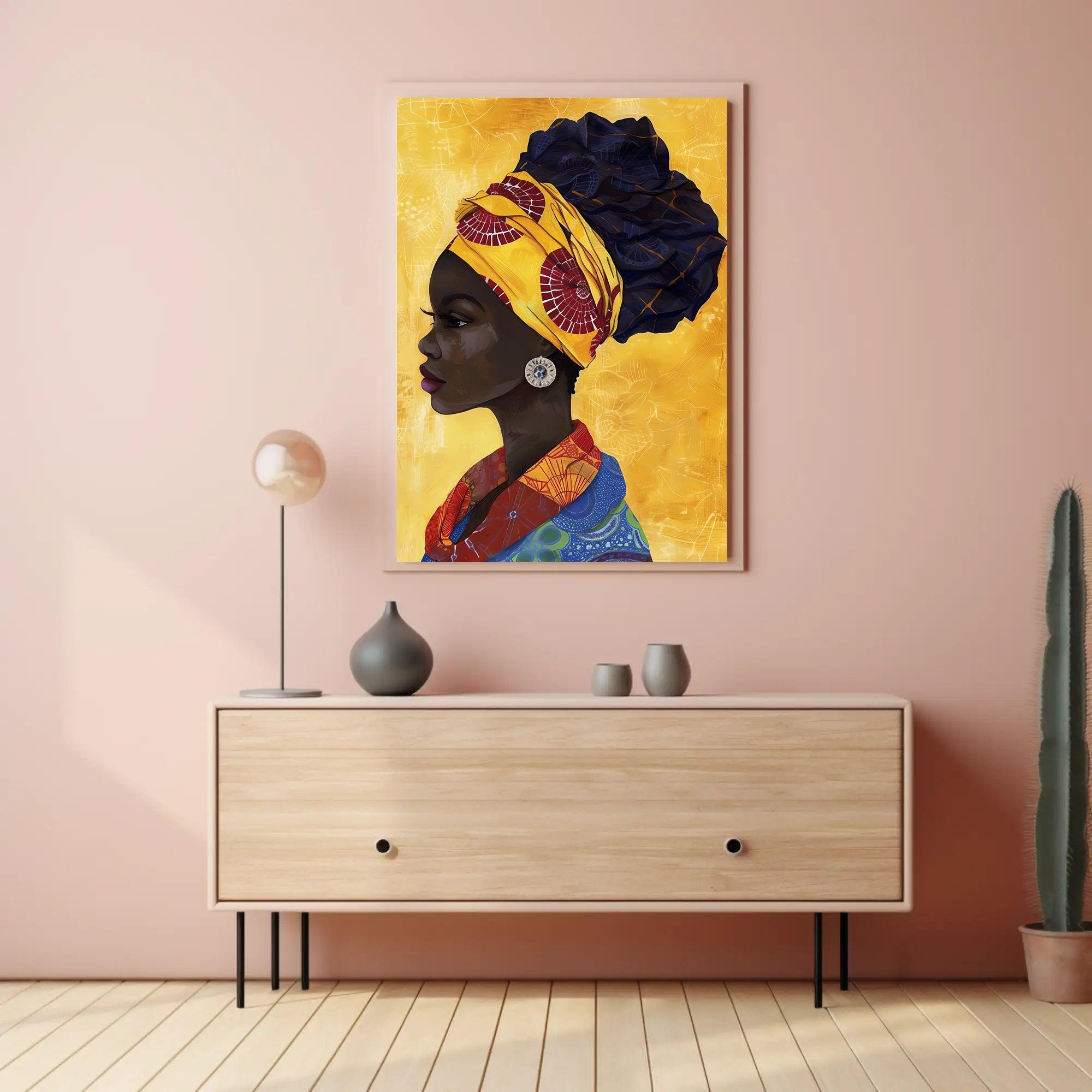 African Elegance in Vibrant Attire Cultural or Heritage Poster PosterGoat
