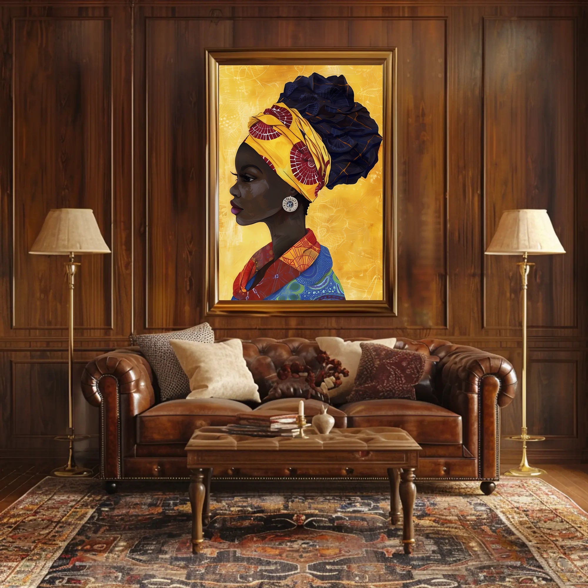 African Elegance in Vibrant Attire Cultural or Heritage Poster PosterGoat