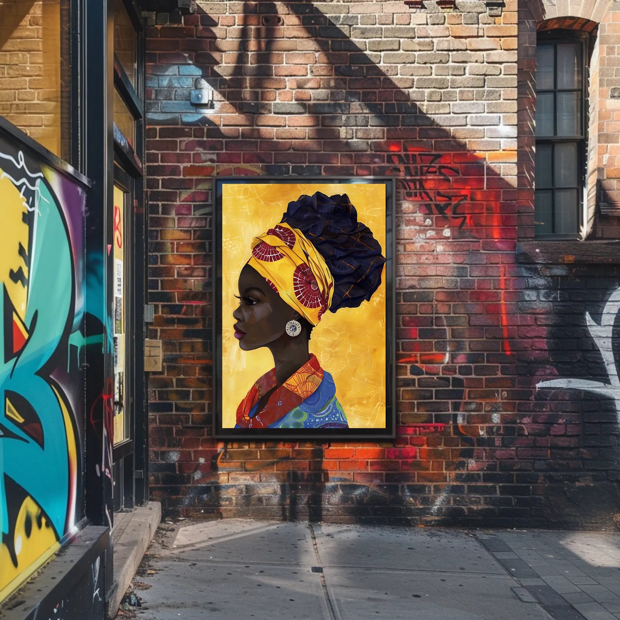 African Elegance in Vibrant Attire Cultural or Heritage Poster PosterGoat