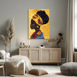 African Elegance in Vibrant Attire Cultural or Heritage Poster PosterGoat