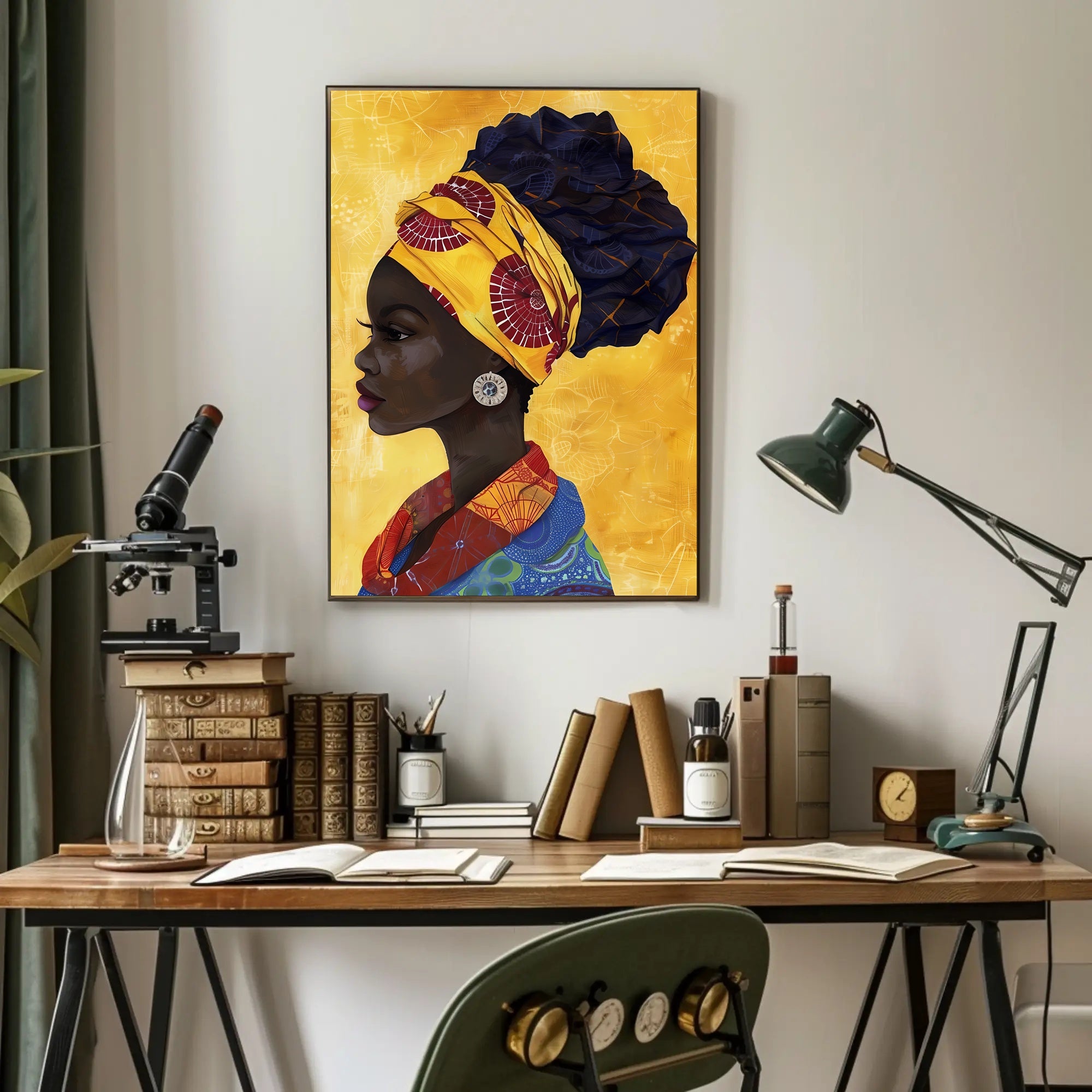 African Elegance in Vibrant Attire Cultural or Heritage Poster PosterGoat