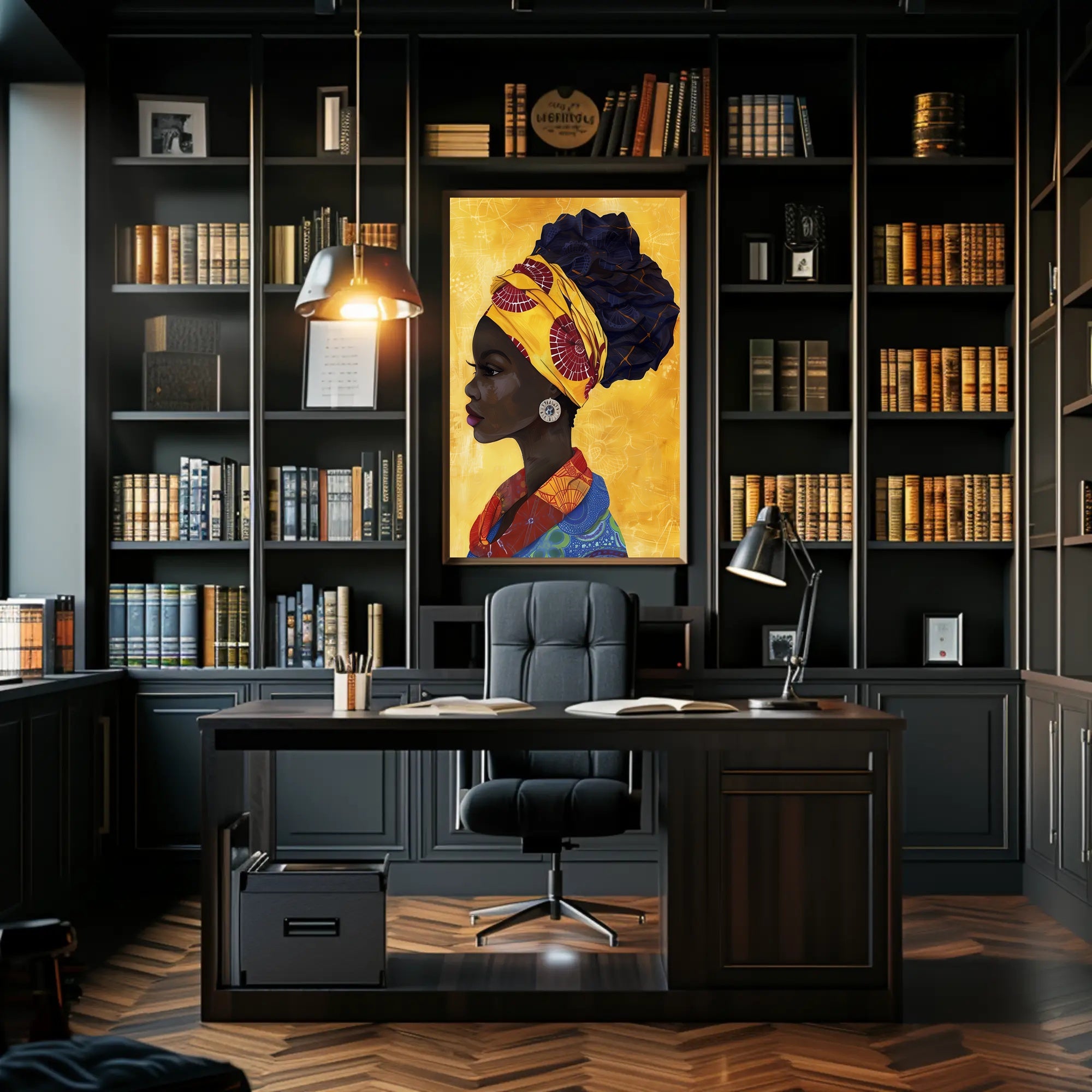African Elegance in Vibrant Attire Cultural or Heritage Poster PosterGoat