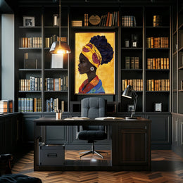 African Elegance in Vibrant Attire Cultural or Heritage Poster PosterGoat