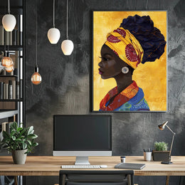 African Elegance in Vibrant Attire Cultural or Heritage Poster PosterGoat