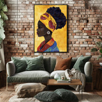 African Elegance in Vibrant Attire Cultural or Heritage Poster PosterGoat