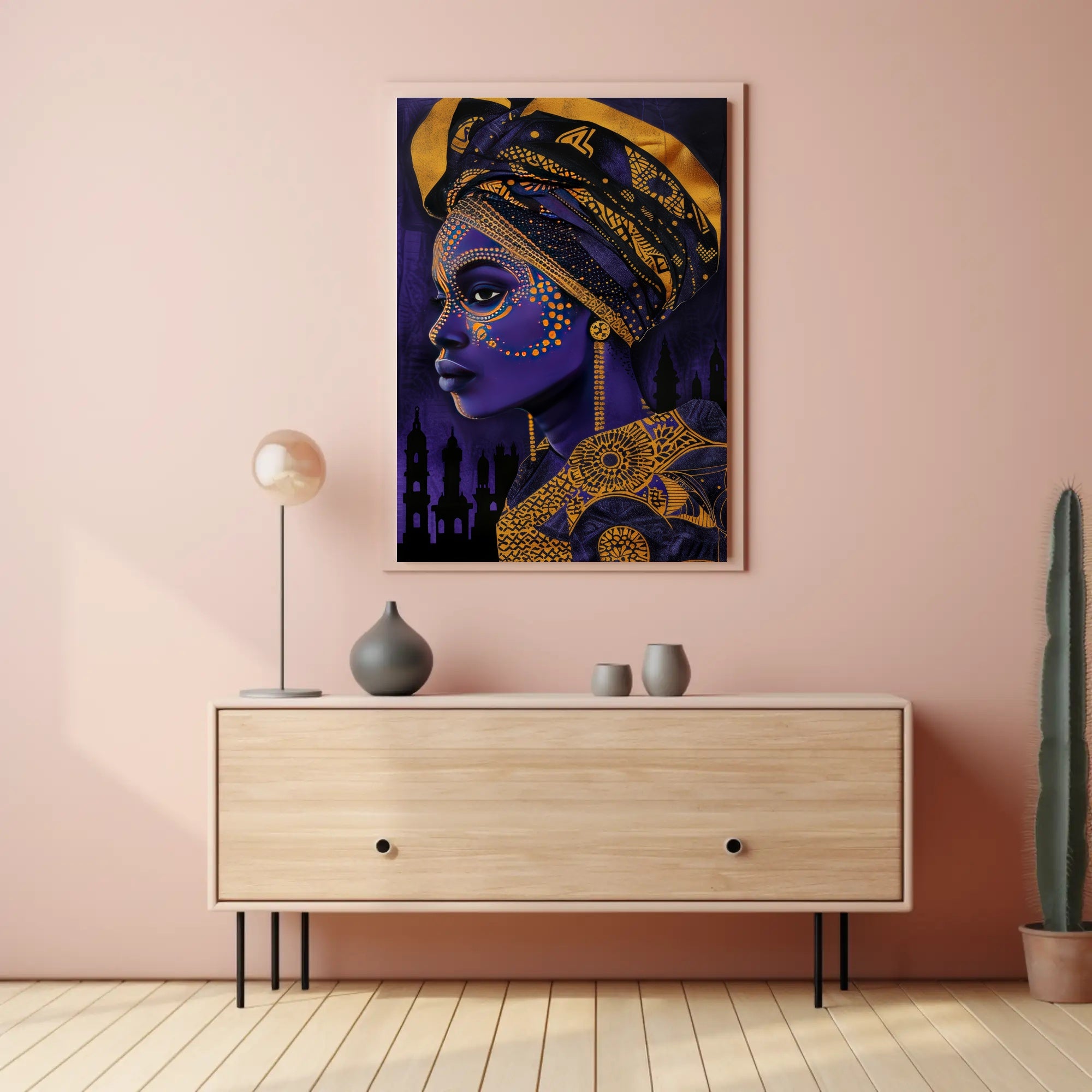 African Heritage Woman Portrait with Cultural or Heritage Poster PosterGoat