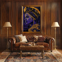 African Heritage Woman Portrait with Cultural or Heritage Poster PosterGoat