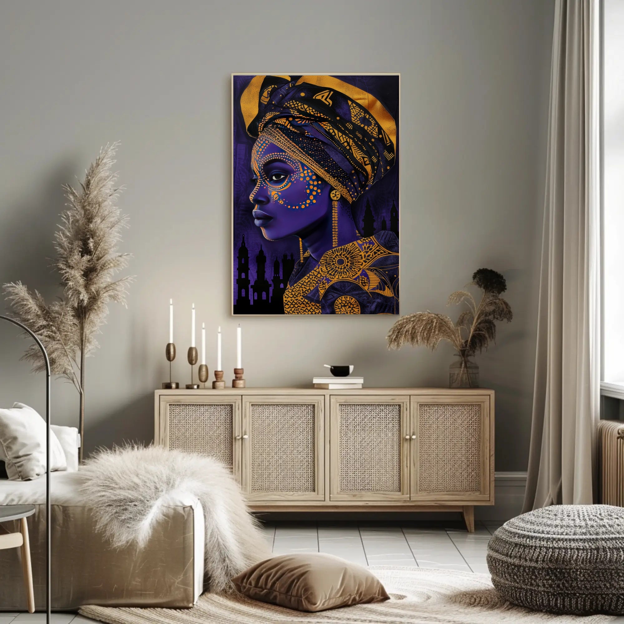 African Heritage Woman Portrait with Cultural or Heritage Poster PosterGoat