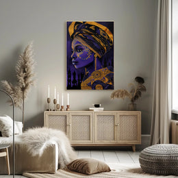 African Heritage Woman Portrait with Cultural or Heritage Poster PosterGoat