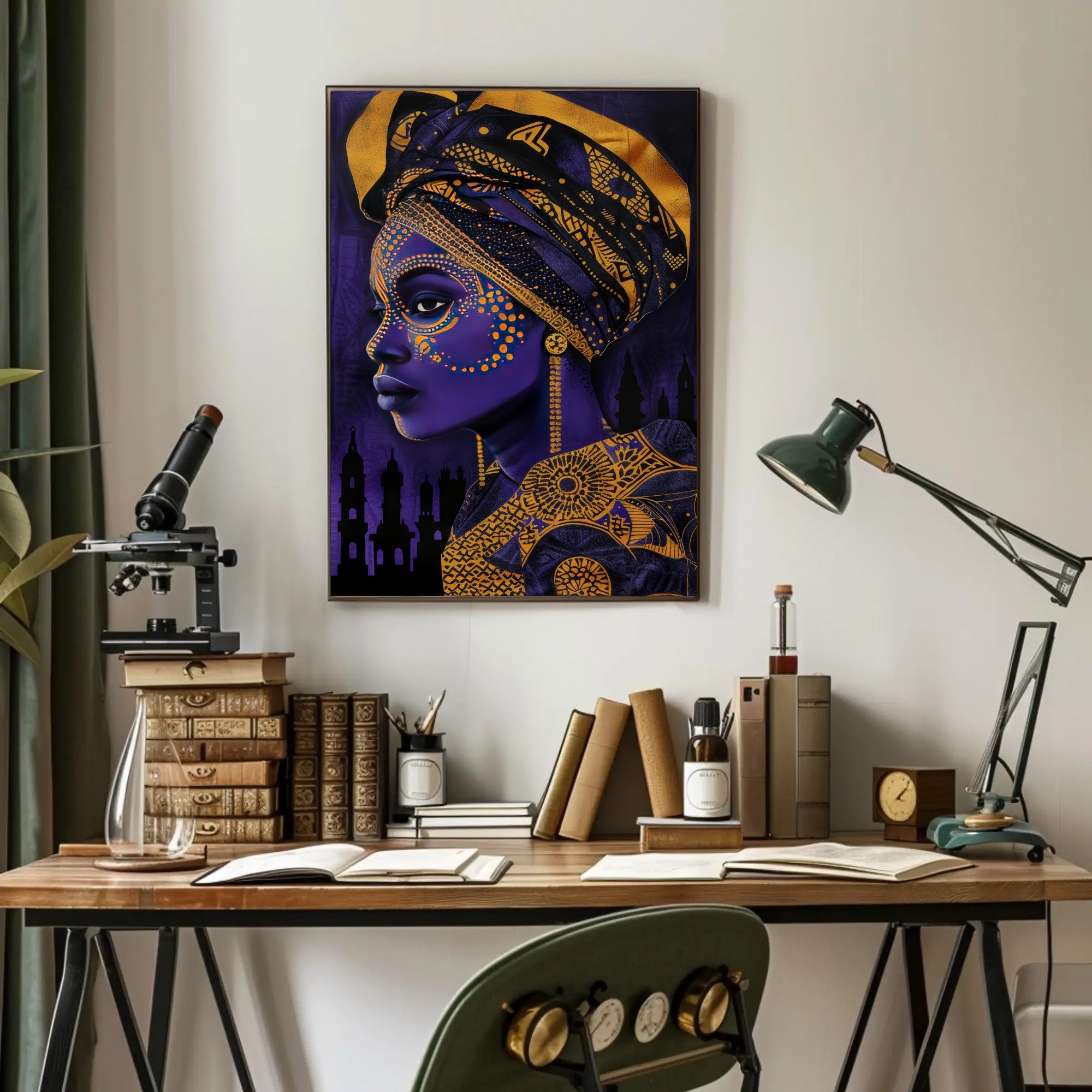 African Heritage Woman Portrait with Cultural or Heritage Poster PosterGoat