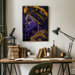 African Heritage Woman Portrait with Cultural or Heritage Poster PosterGoat