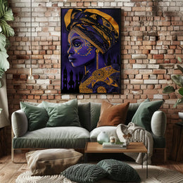African Heritage Woman Portrait with Cultural or Heritage Poster PosterGoat