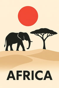 African Savanna Wildlife Artistic Style Cultural Poster PosterGoat