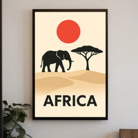 African Savanna Wildlife Artistic Style Cultural Poster PosterGoat