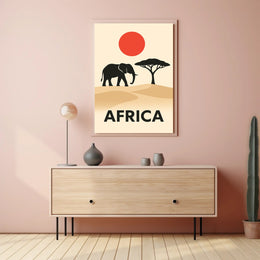 African Savanna Wildlife Artistic Style Cultural Poster PosterGoat