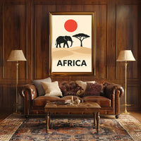 African Savanna Wildlife Artistic Style Cultural Poster PosterGoat