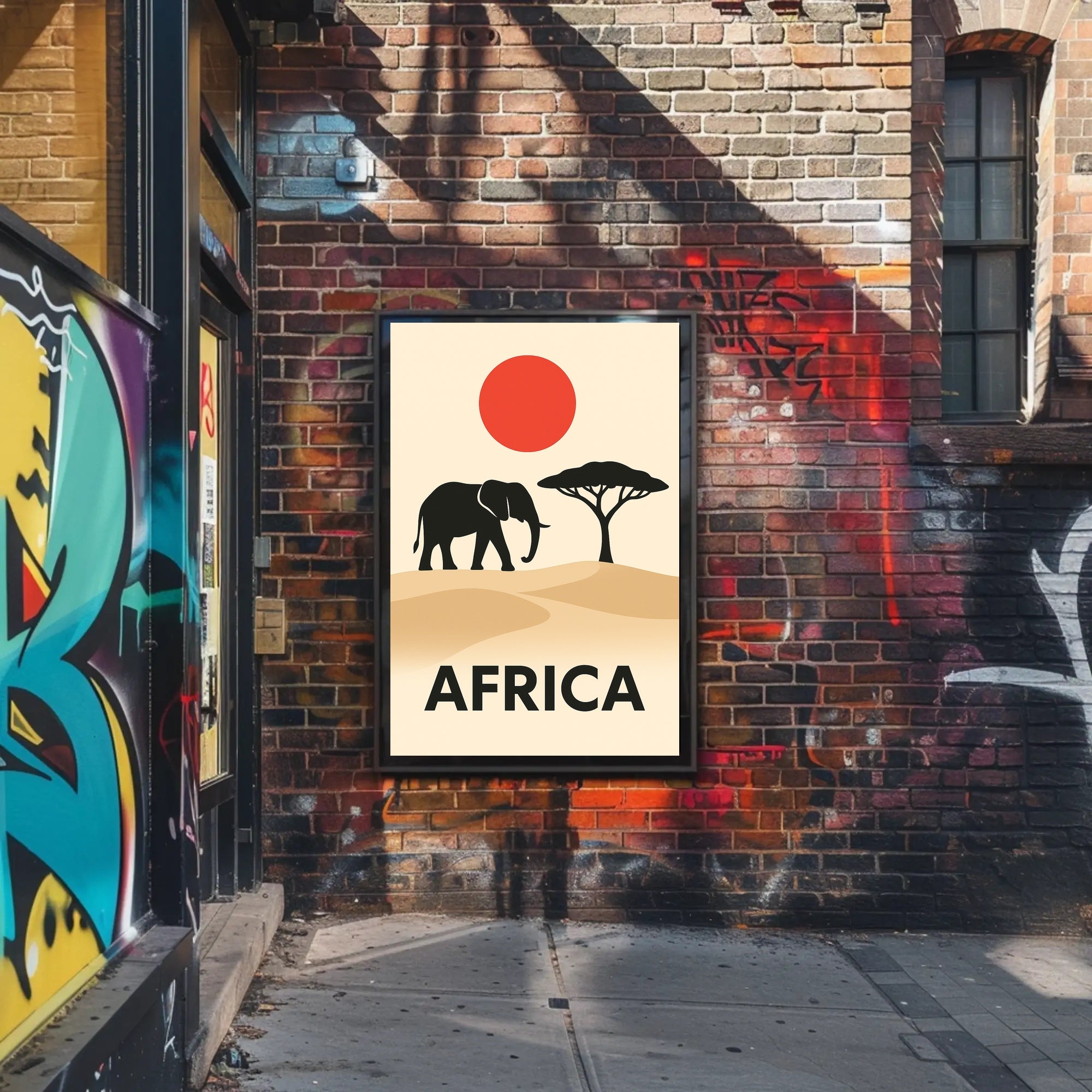 African Savanna Wildlife Artistic Style Cultural Poster PosterGoat