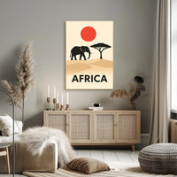 African Savanna Wildlife Artistic Style Cultural Poster PosterGoat