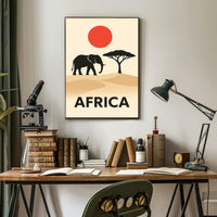 African Savanna Wildlife Artistic Style Cultural Poster PosterGoat