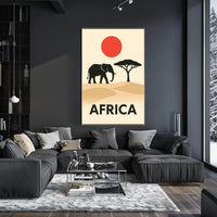 African Savanna Wildlife Artistic Style Cultural Poster PosterGoat