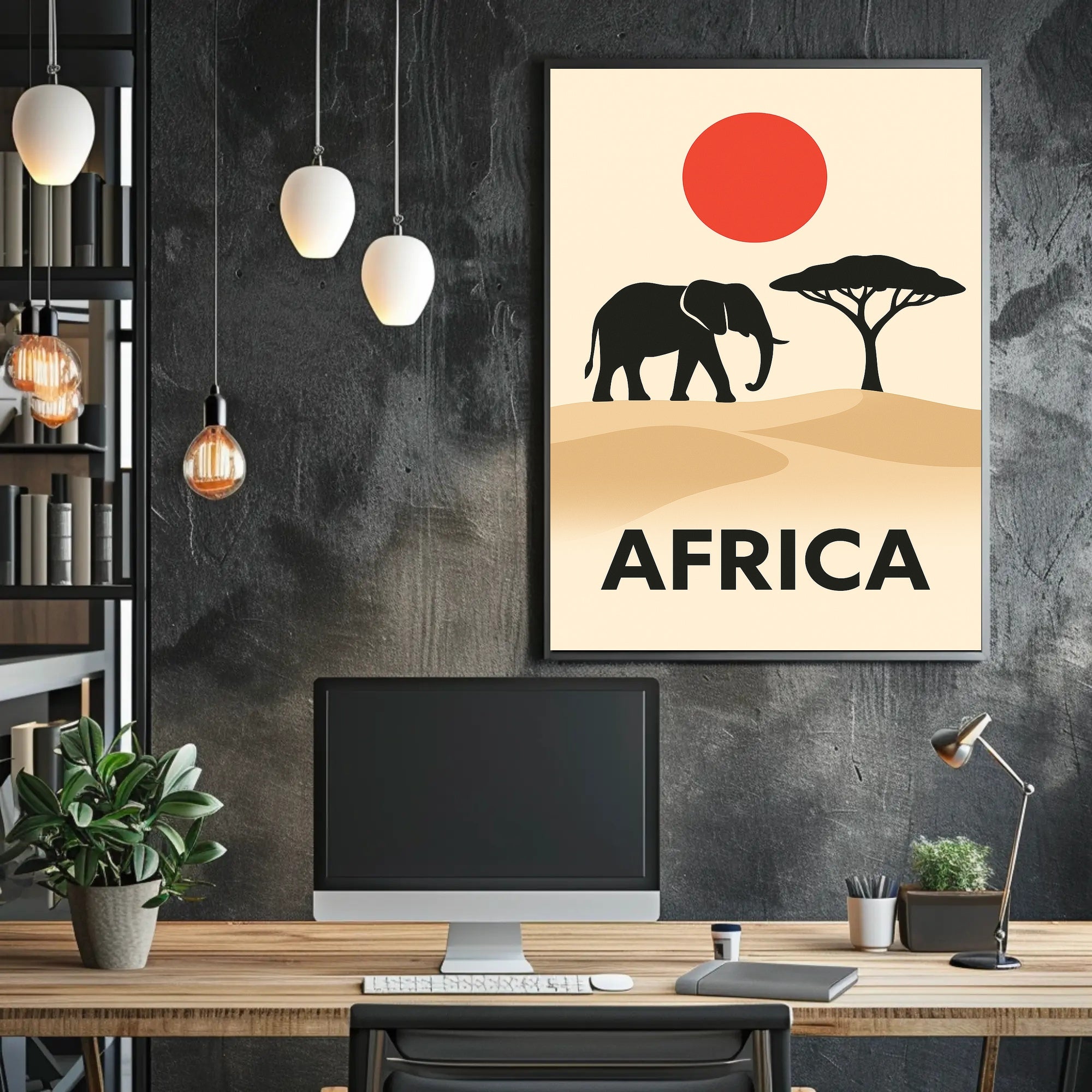 African Savanna Wildlife Artistic Style Cultural Poster PosterGoat