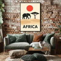 African Savanna Wildlife Artistic Style Cultural Poster PosterGoat