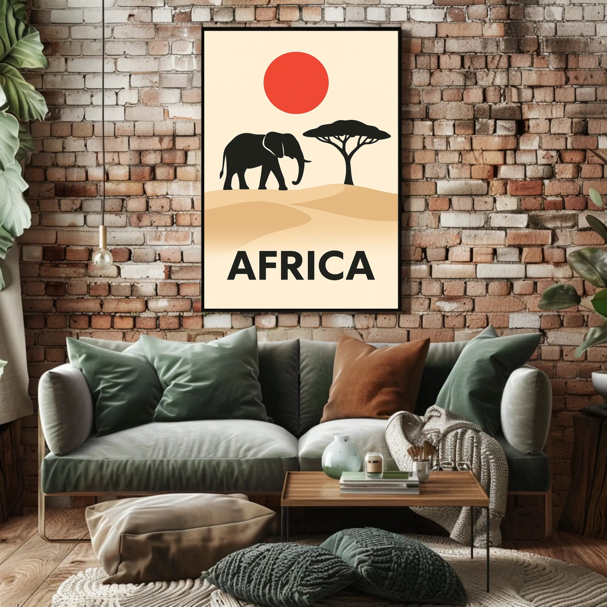 African Savanna Wildlife Artistic Style Cultural Poster PosterGoat