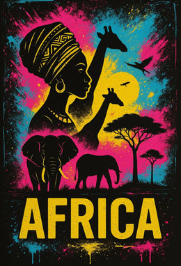 African Wildlife Vibrance Captured in Cultural Heritage Poster PosterGoat