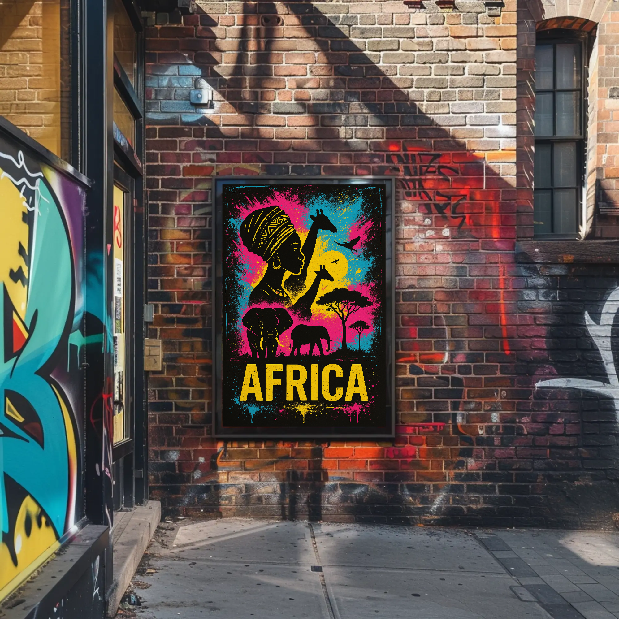 African Wildlife Vibrance Captured in Cultural Heritage Poster PosterGoat