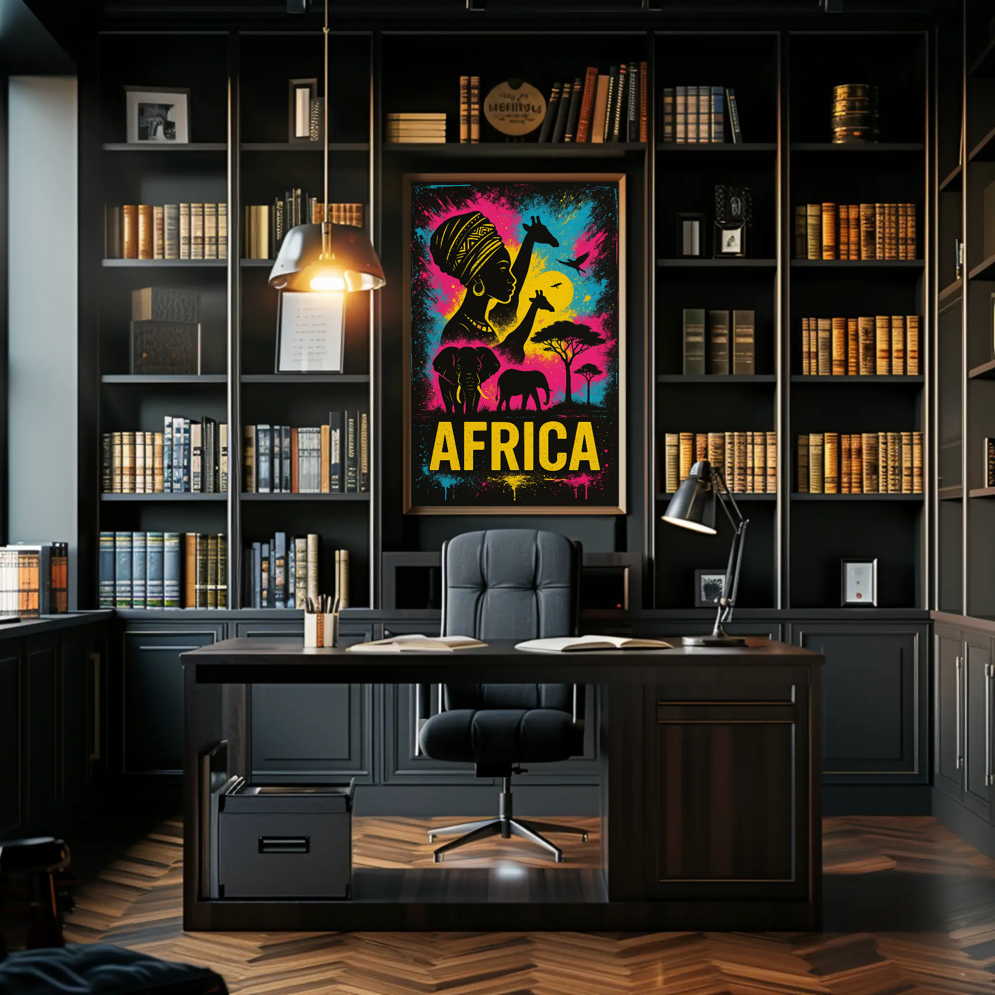 African Wildlife Vibrance Captured in Cultural Heritage Poster PosterGoat