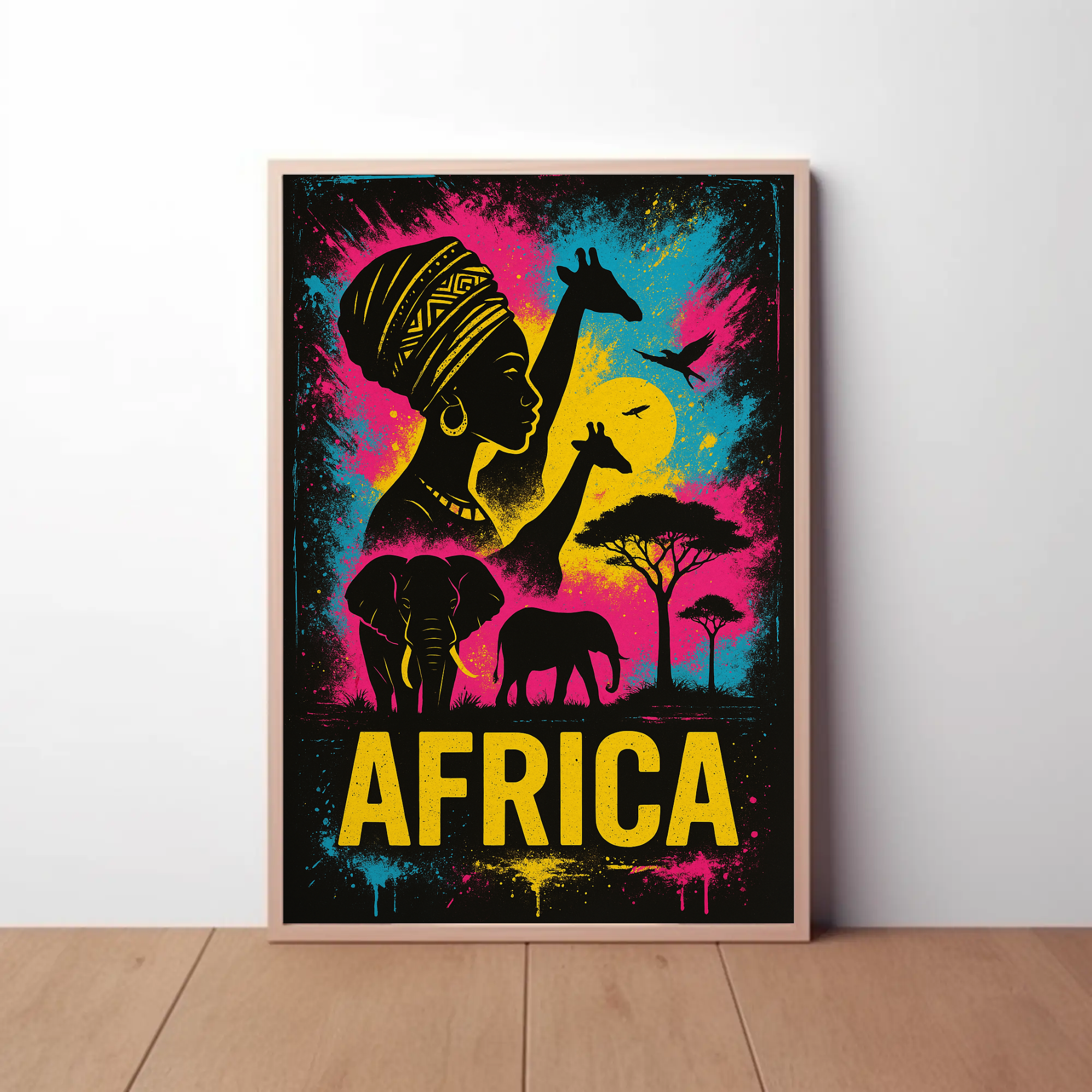 African Wildlife Vibrance Captured in Cultural Heritage Poster PosterGoat