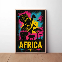 African Wildlife Vibrance Captured in Cultural Heritage Poster PosterGoat