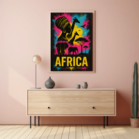 African Wildlife Vibrance Captured in Cultural Heritage Poster PosterGoat