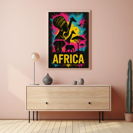 African Wildlife Vibrance Captured in Cultural Heritage Poster PosterGoat